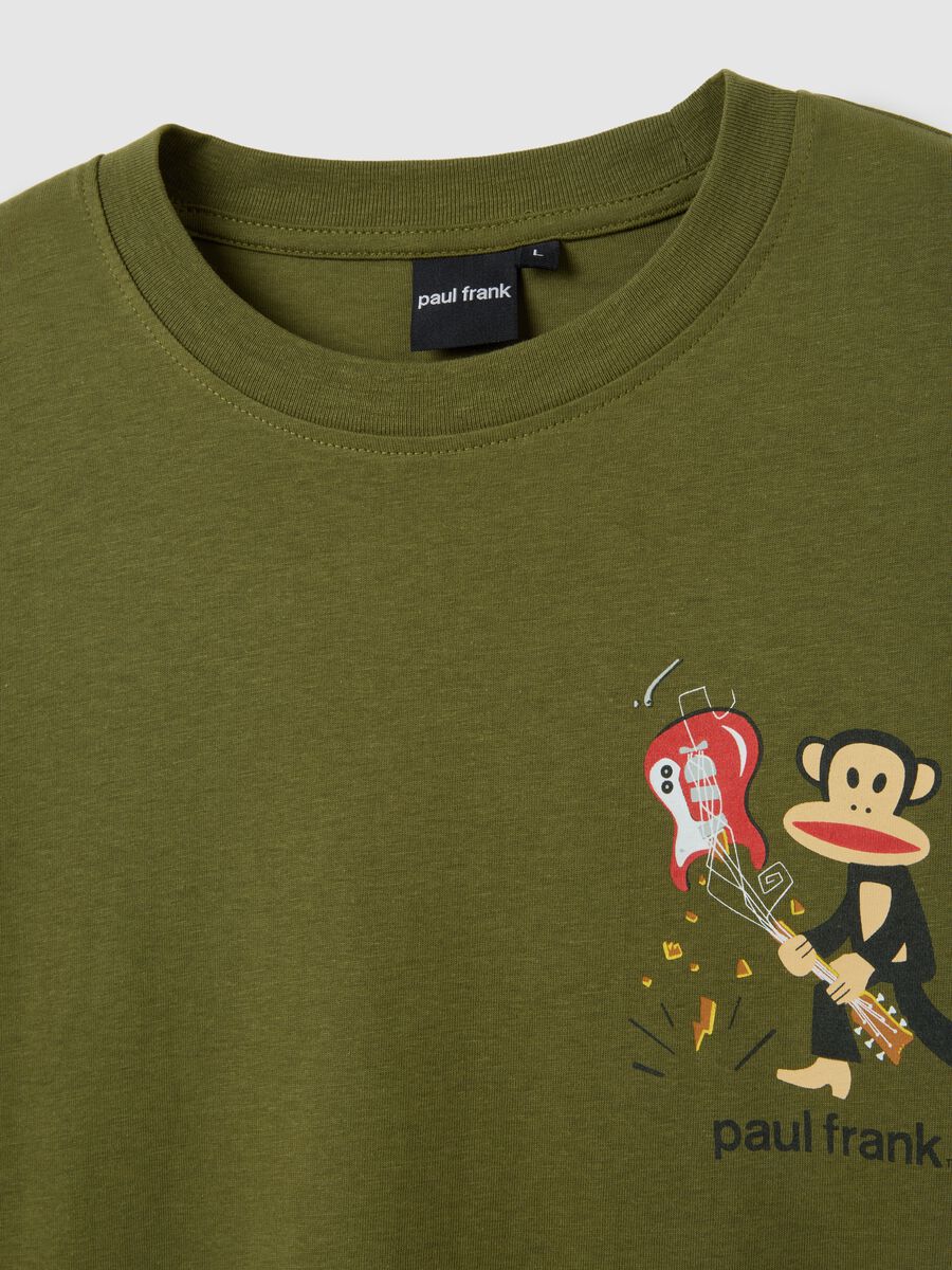 Green crew neck short sleeve t-shirt in pure cotton regular fit_5