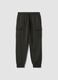 Pantaloni jogger cargo grigi in misto cotone con coulisse regular fit_0