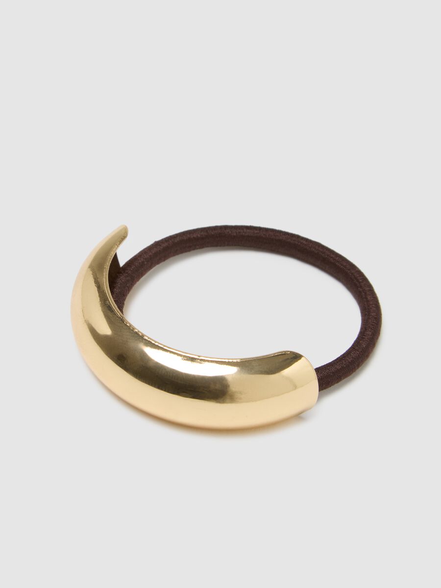Accessorio per capelli marrone con elementi dorati_2