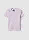 Purple stretch cotton fitted T-shirt for girls_0
