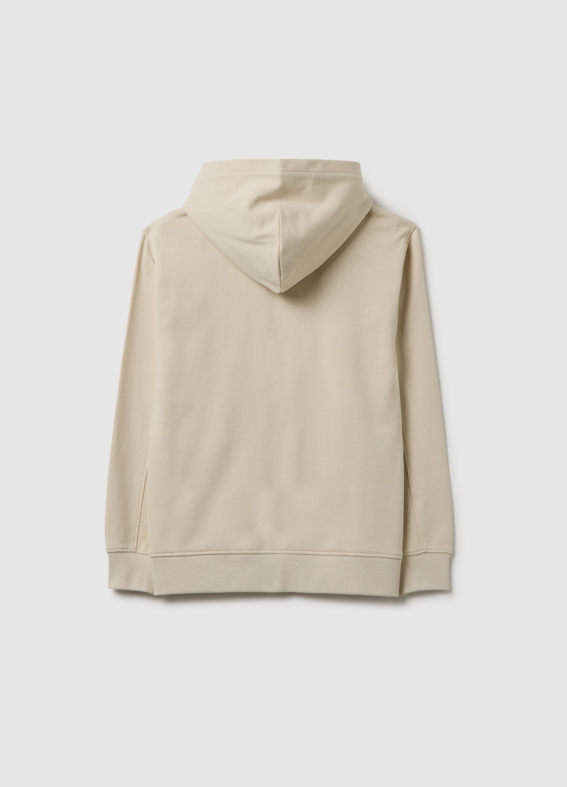 Boys' beige pure cotton hoodie regular fit