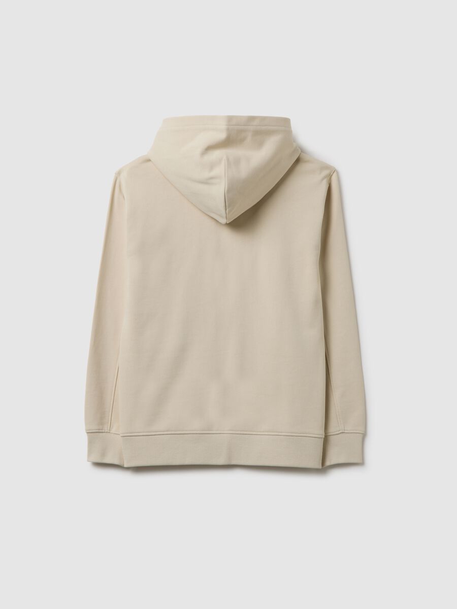Boys' beige pure cotton hoodie regular fit_4