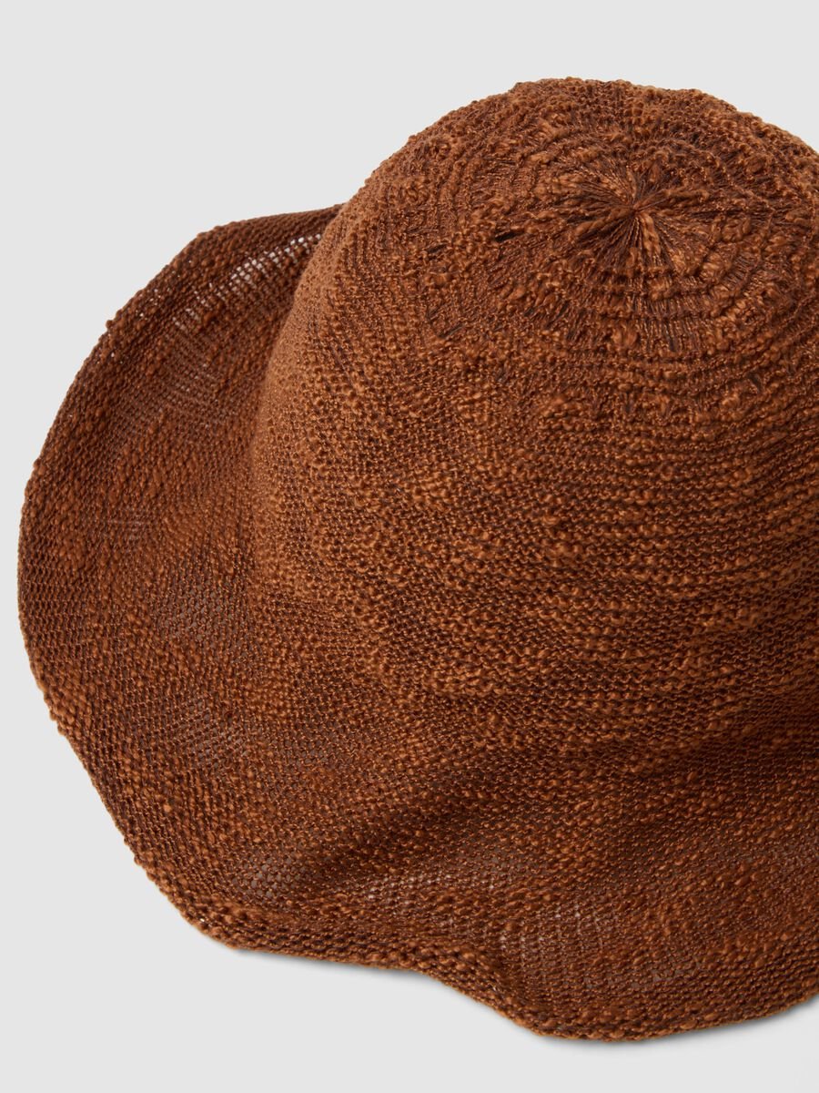 Light brown jersey knit cloche hat_1