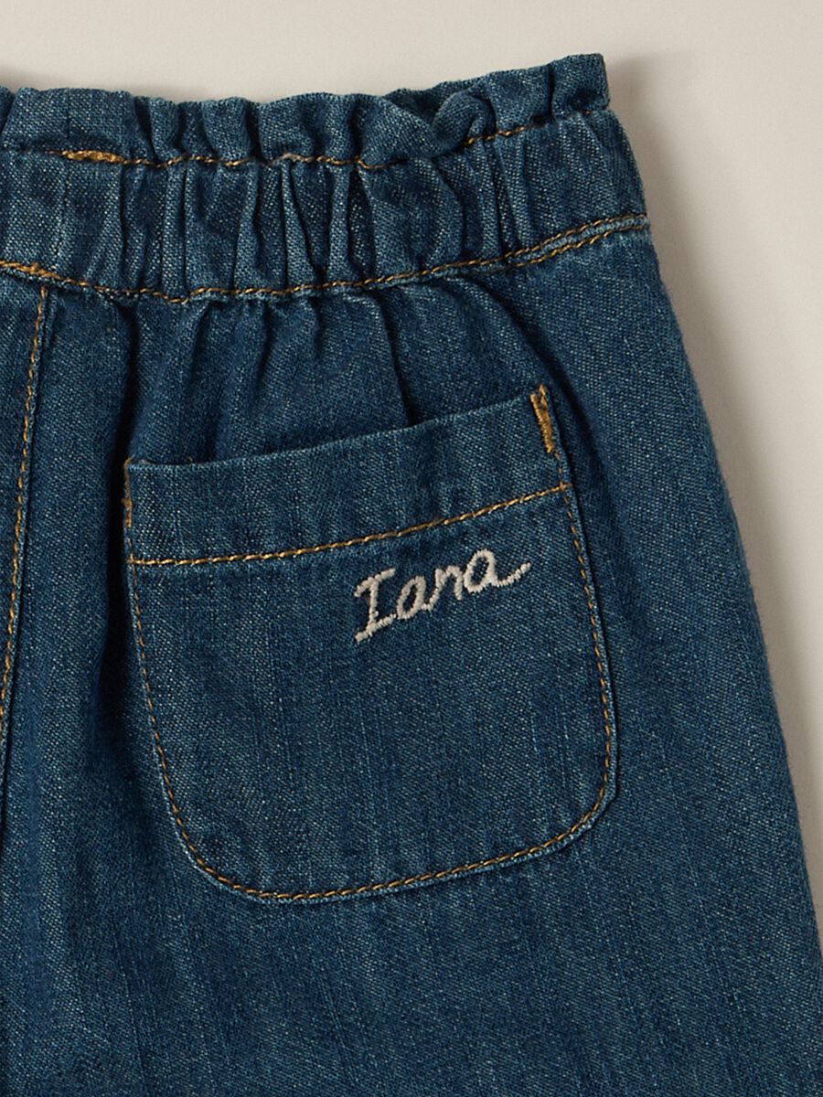 Pantaloni in denim di puro cotone IANA neonata_2