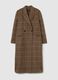 Brown Checked Wool Blend Regular Fit Coat_4