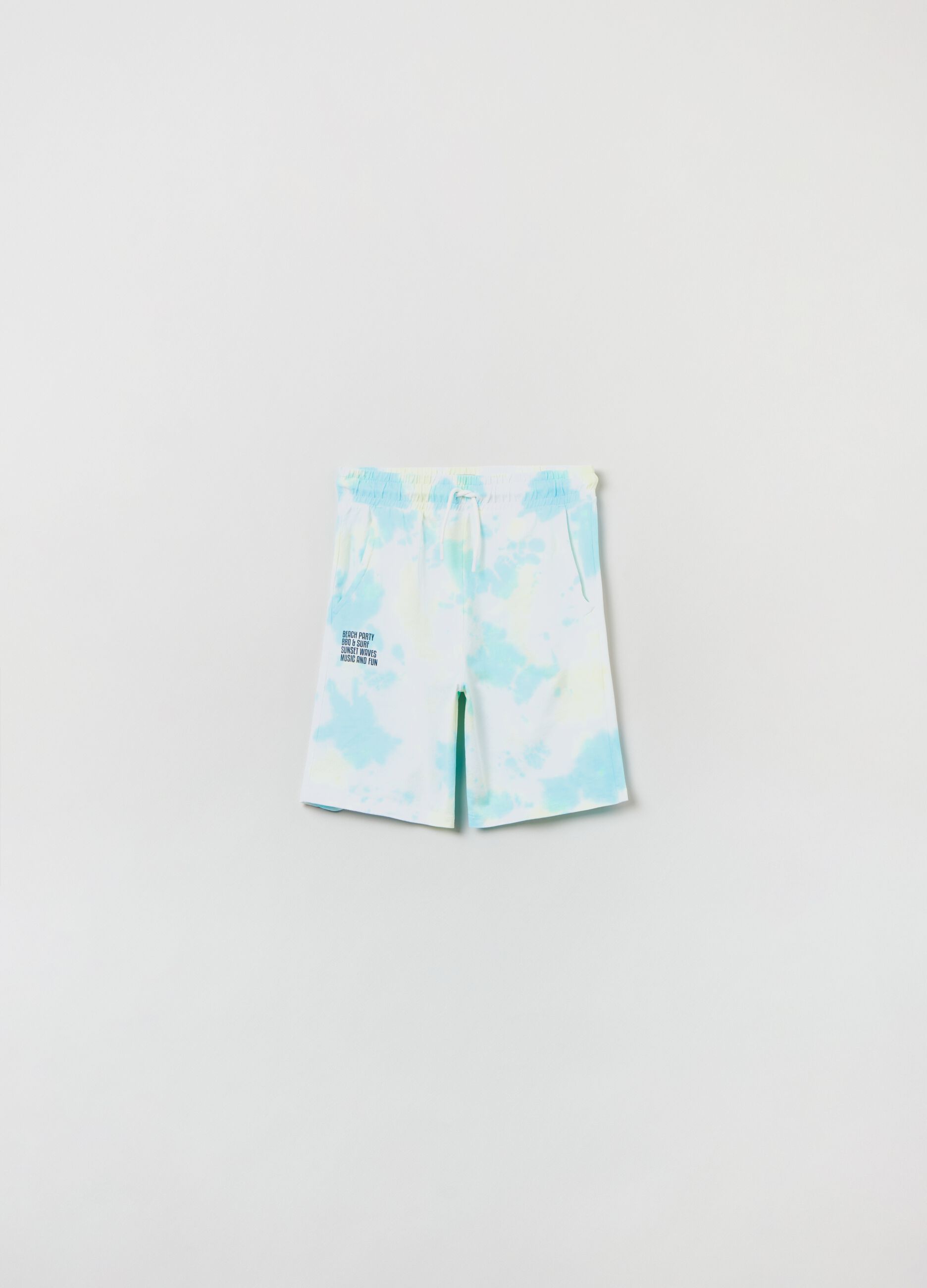 Bermuda jogger Tie Dye con stampa_0