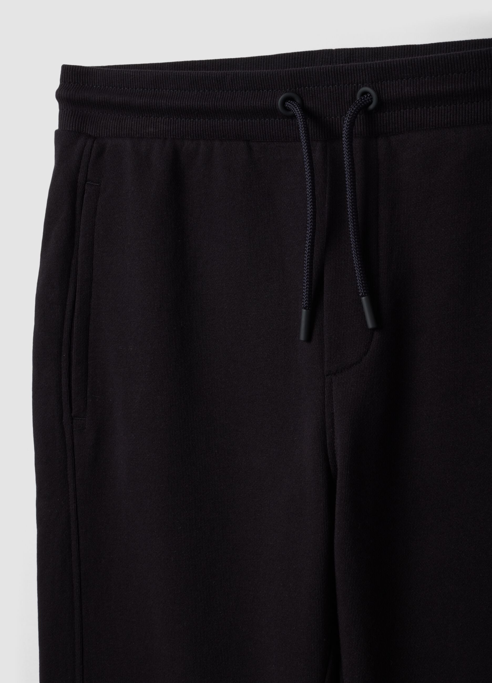 Black organic cotton jogger trousers