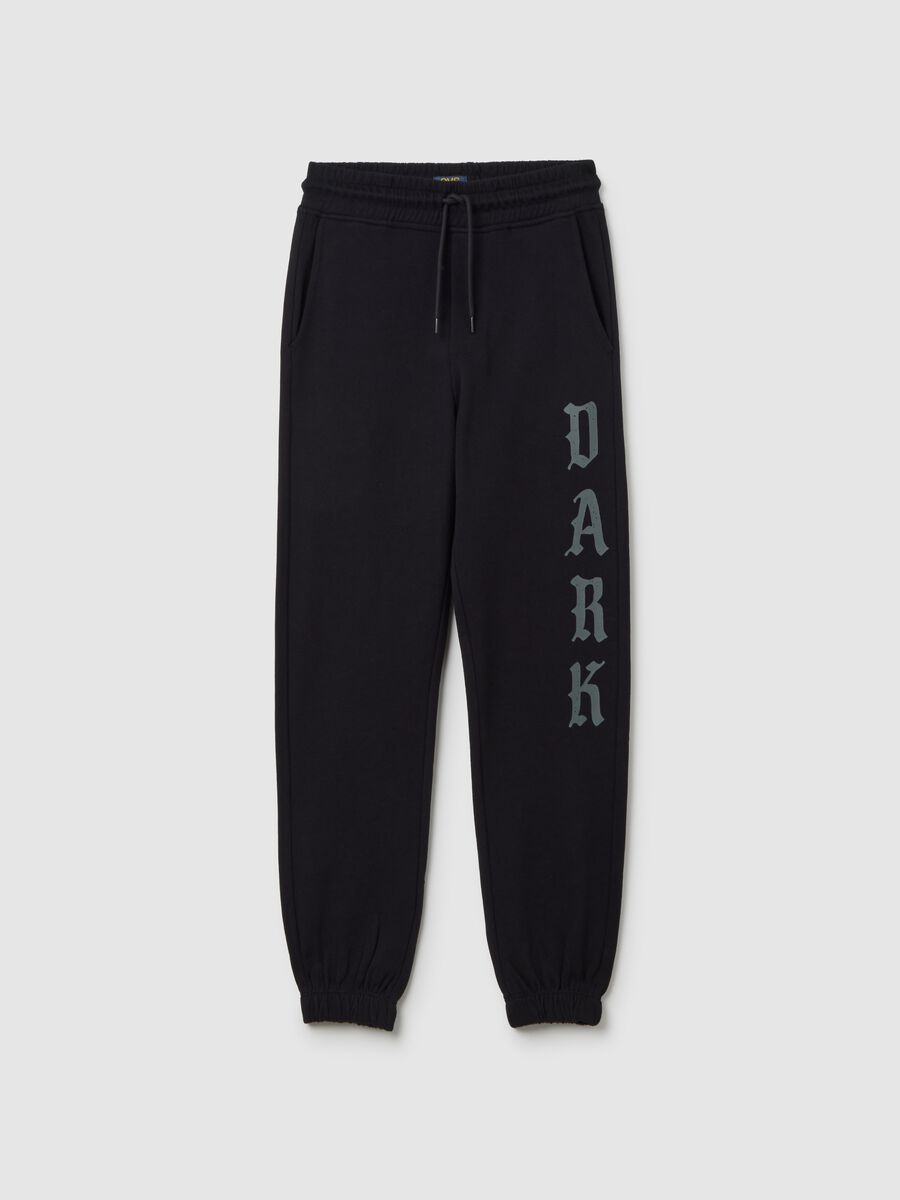 Jogger nero in cotone_0