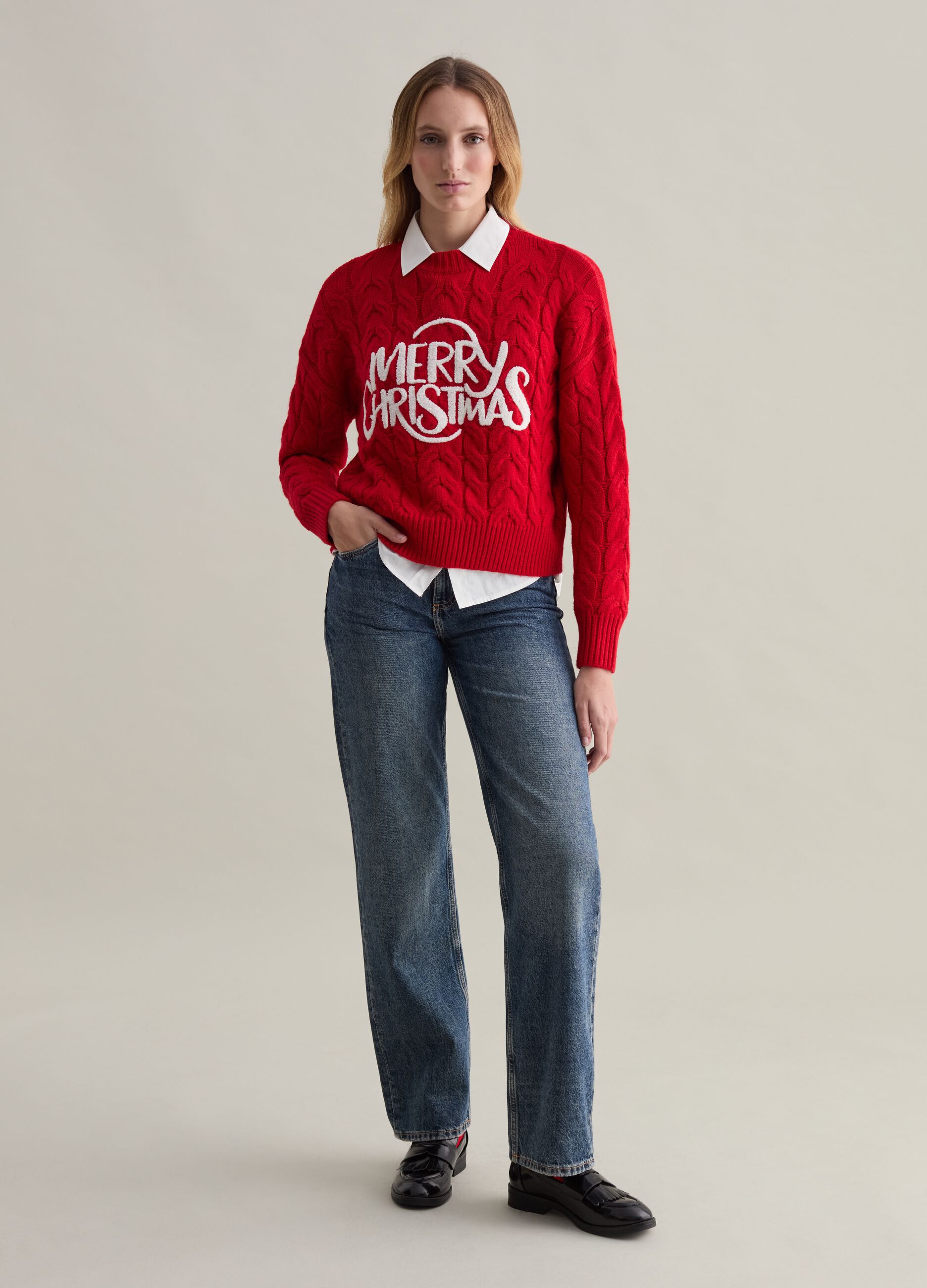Christmas Jumper con applicazione boucle
