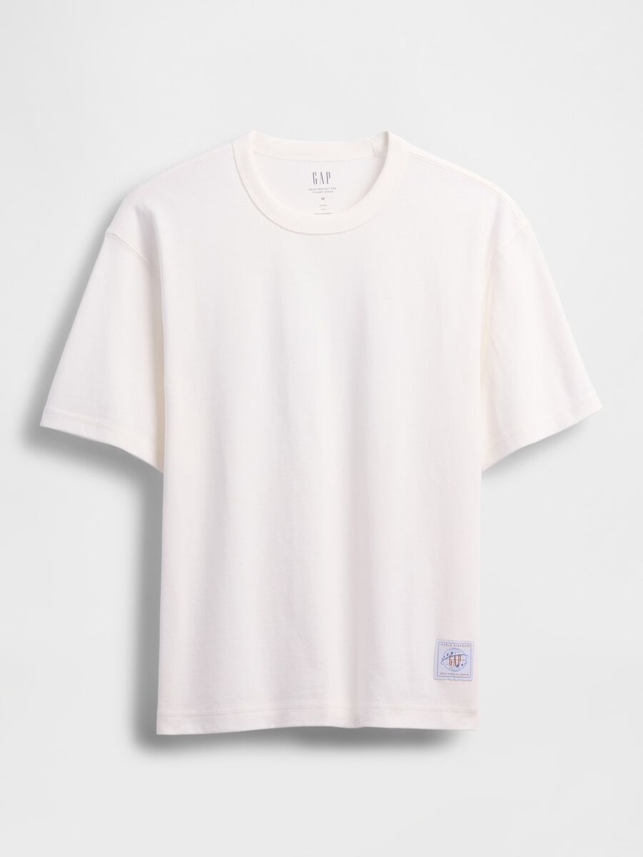 T-shirt bianca a maniche corte in cotone_3