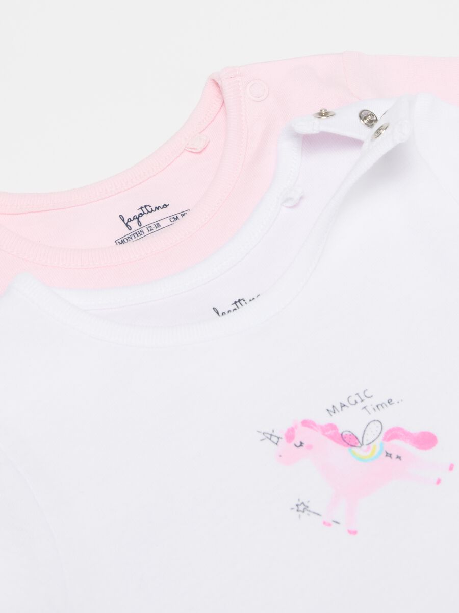 Three-pack organic cotton bodysuits with short sleeves_2