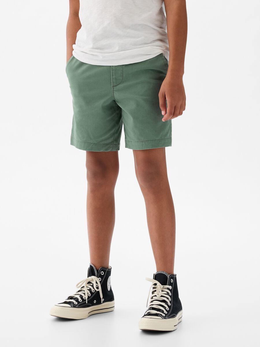 Twill Bermuda shorts with drawstring_1