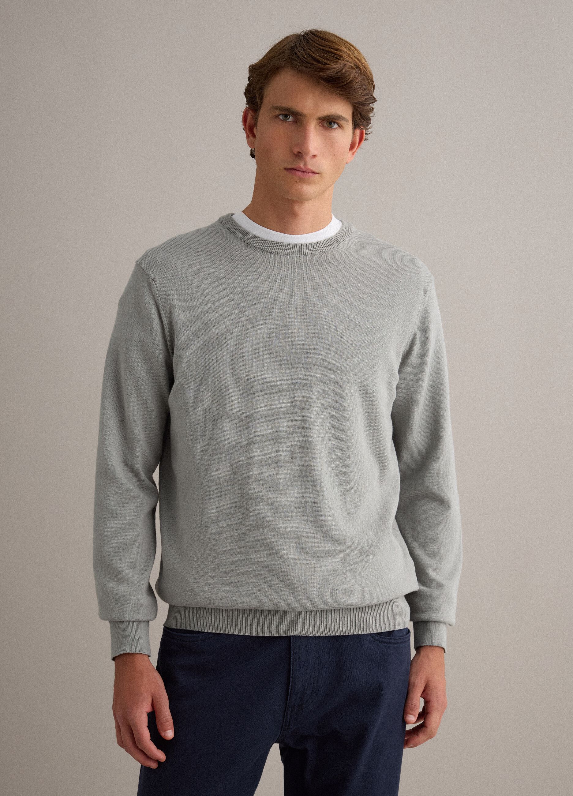 Grey pure cotton jumper regular fit