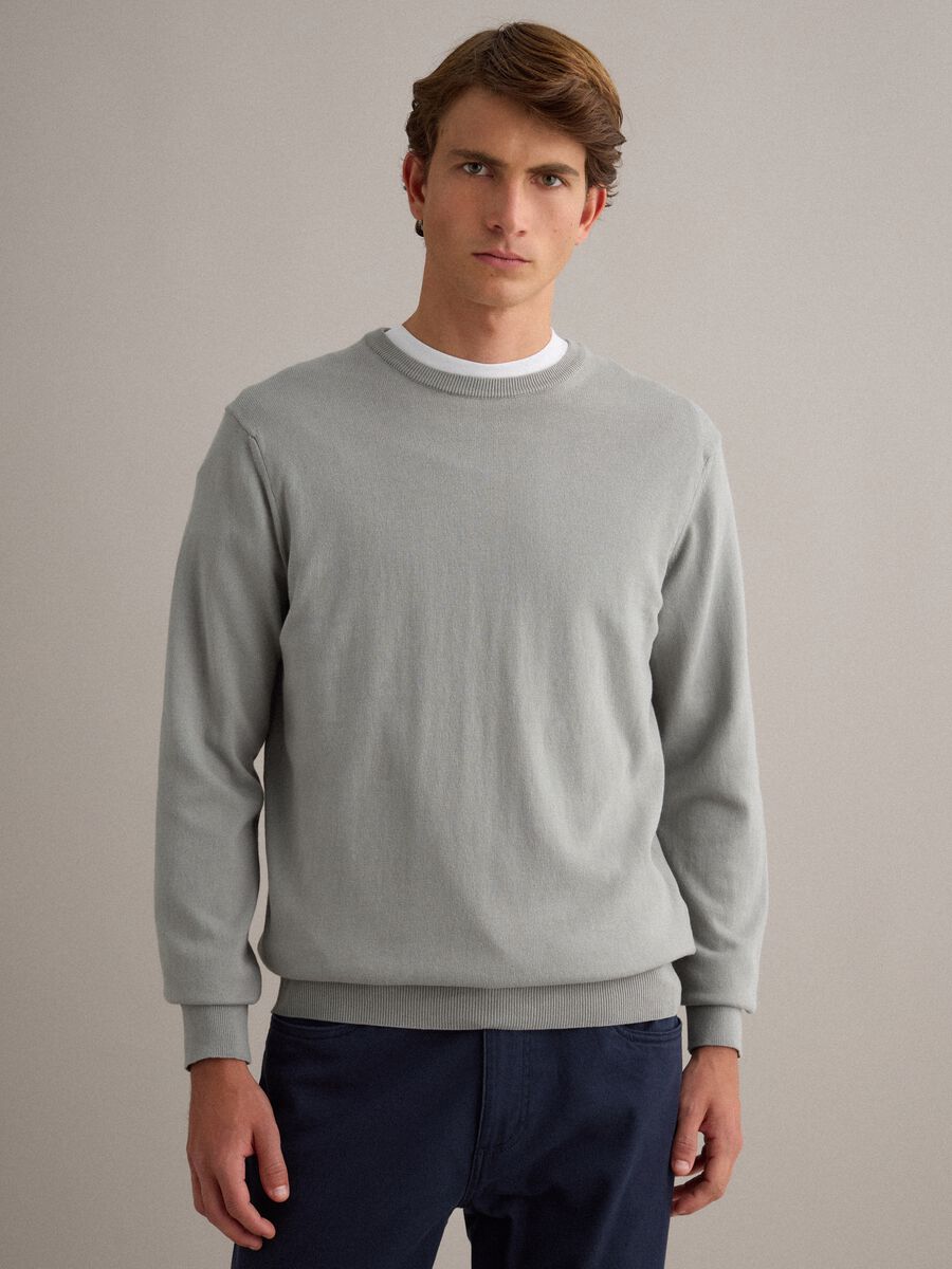 Grey pure cotton jumper regular fit_0