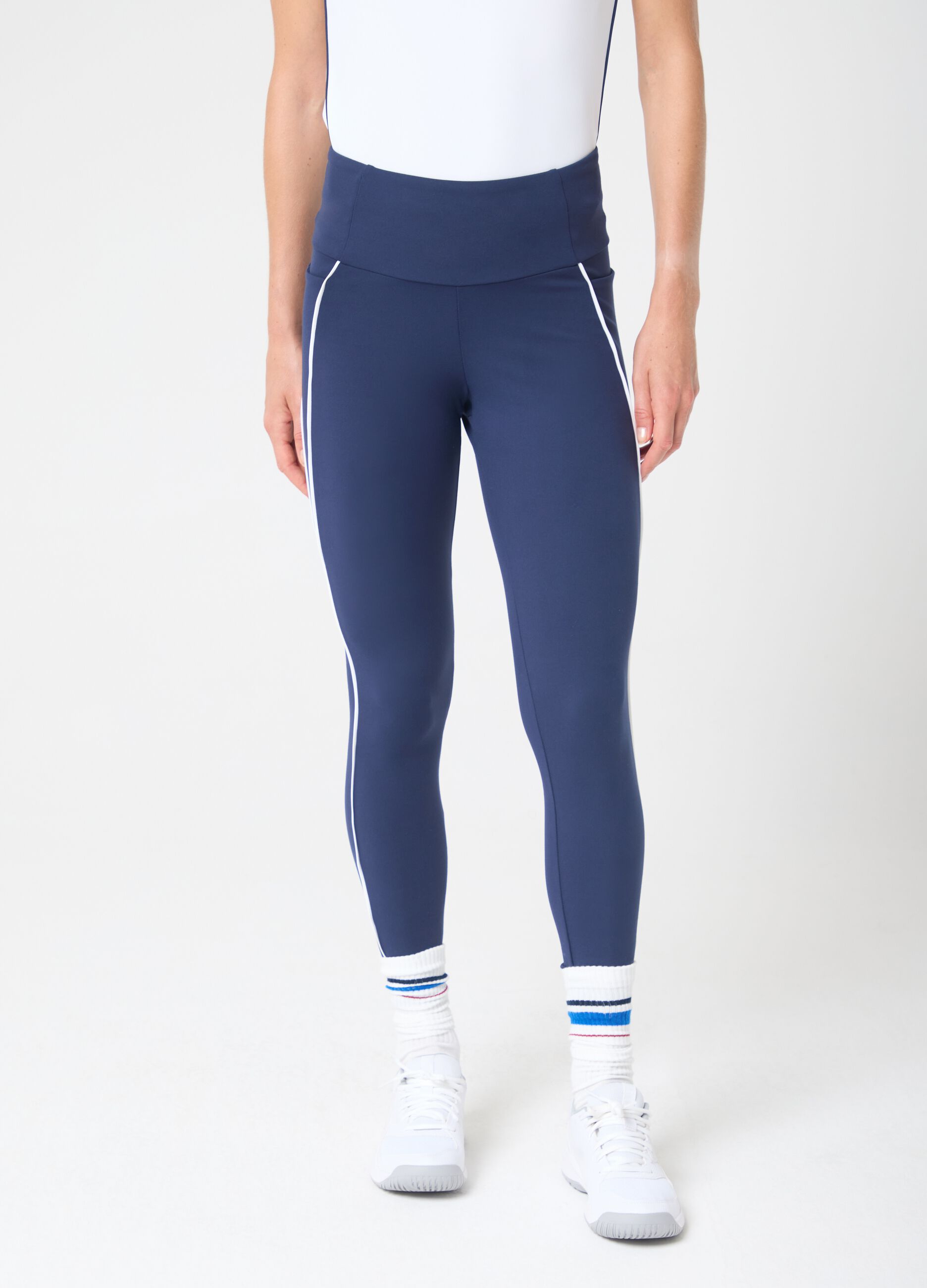 Breathable technical fabric leggings with side pockets and contrasting trim ALTAVIA COURT