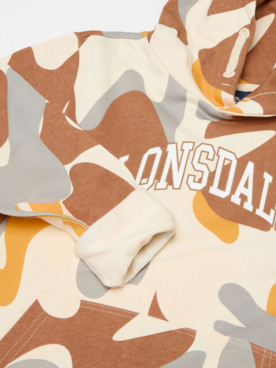 Sweatshirt with hood camouflage print and logo_2