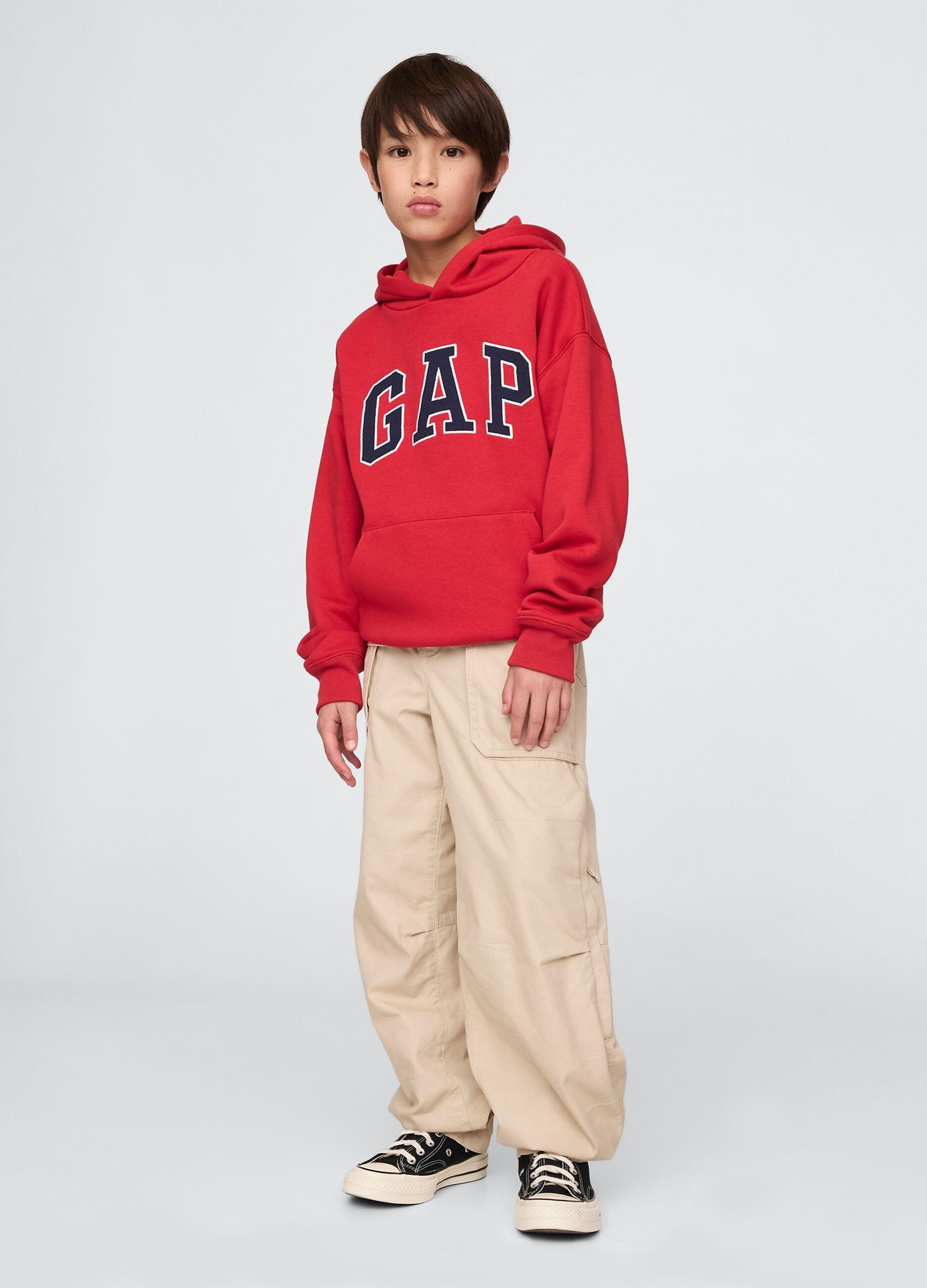 Red Hooded Sweatshirt with GAP Logo