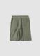 Shorts in misto cotone verde da ragazzo oversize fit_4