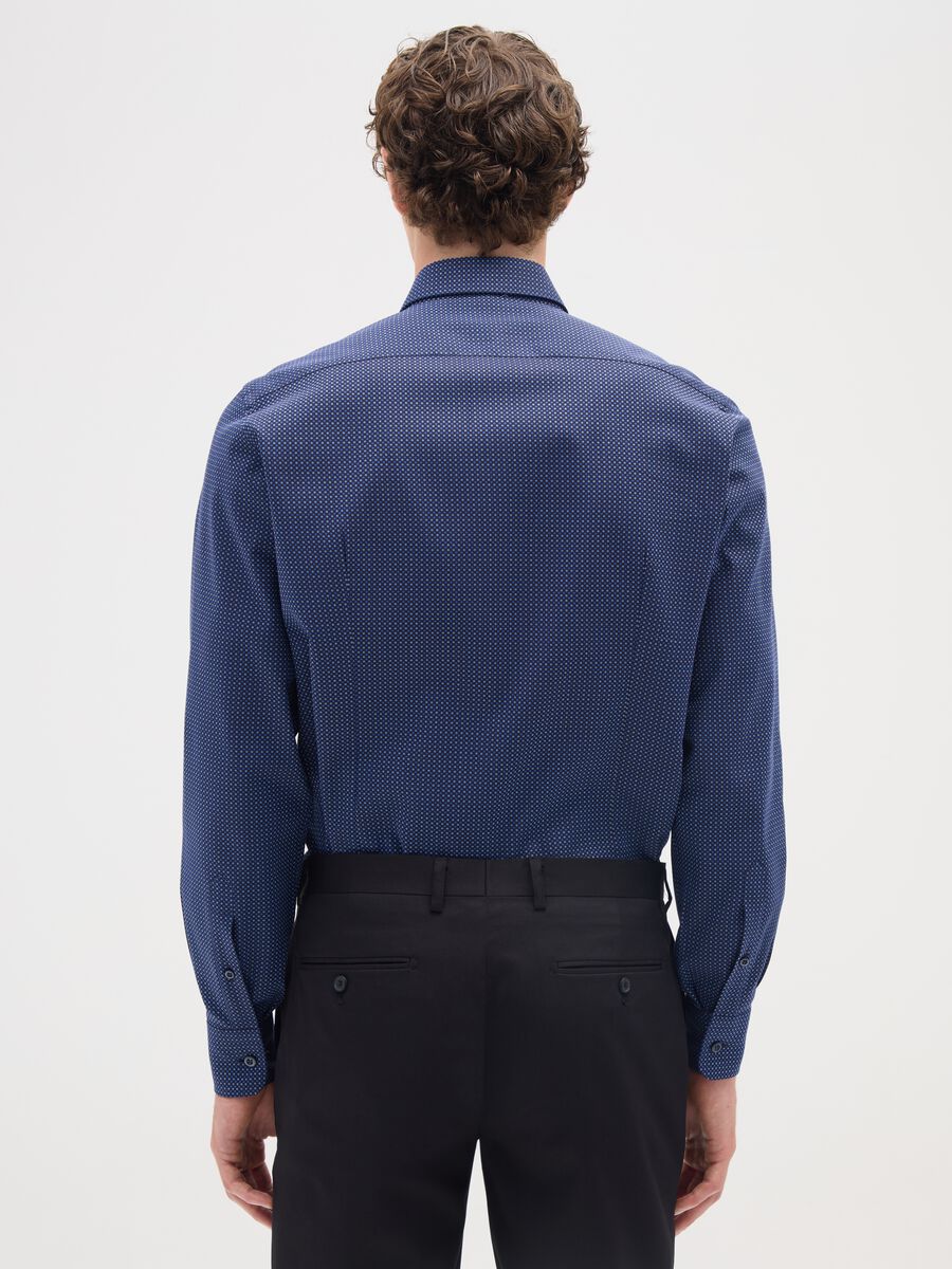 Slim fit blue pure cotton shirt_2