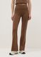 Brown flare leggings in stretch cotton_1