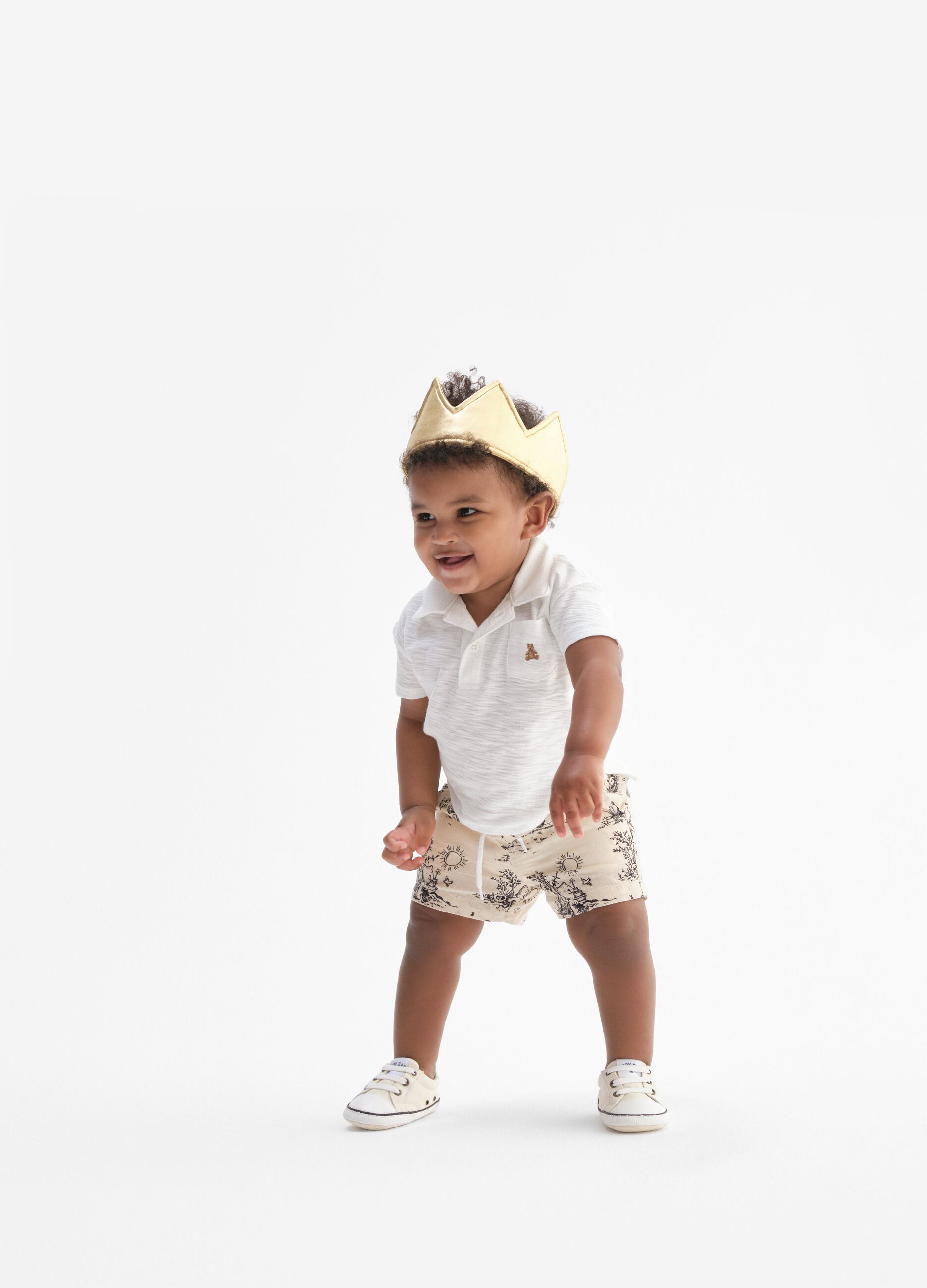 Cotton polo shirt and Bermuda shorts set