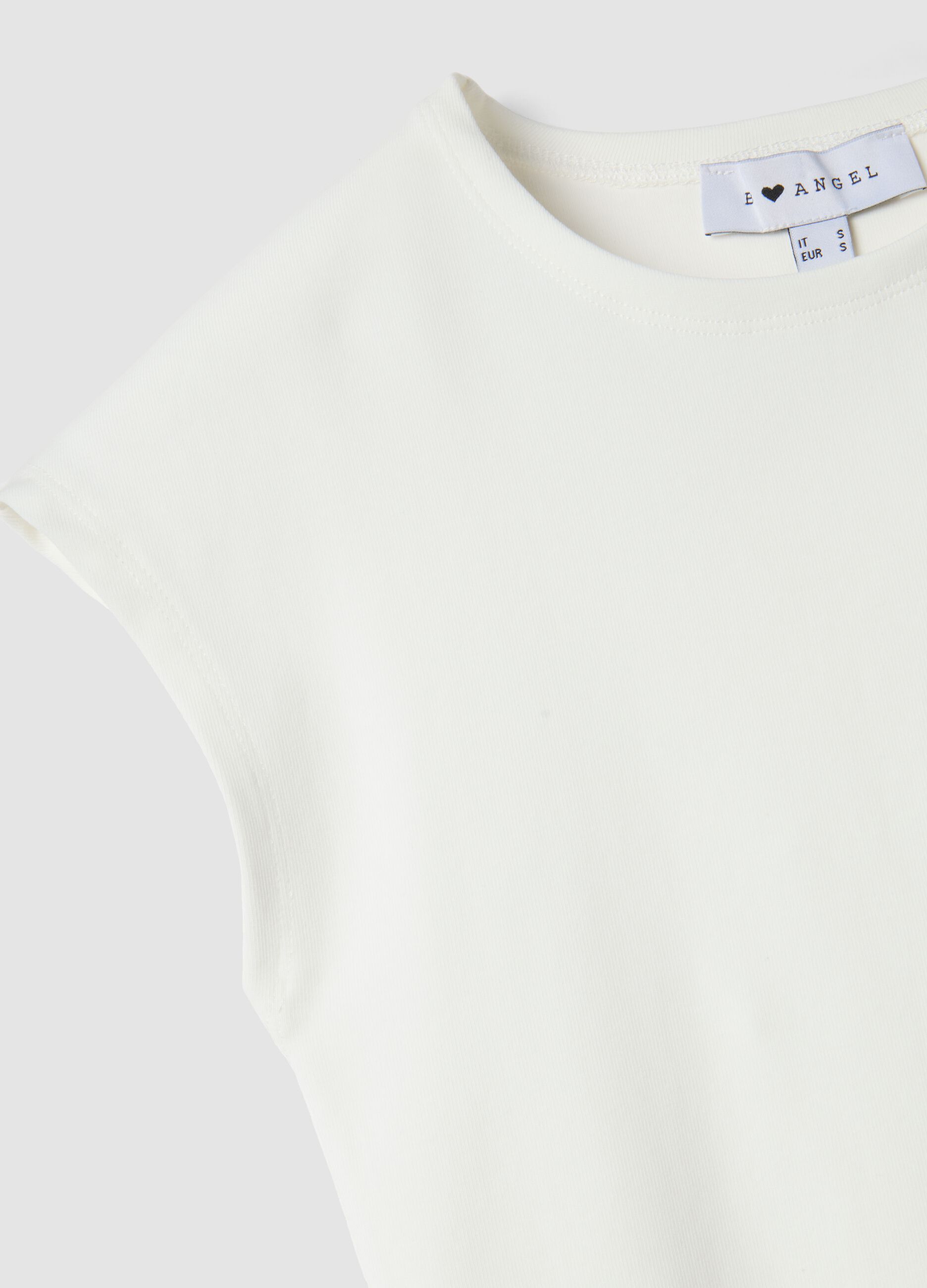 White fitted cotton stretch vest