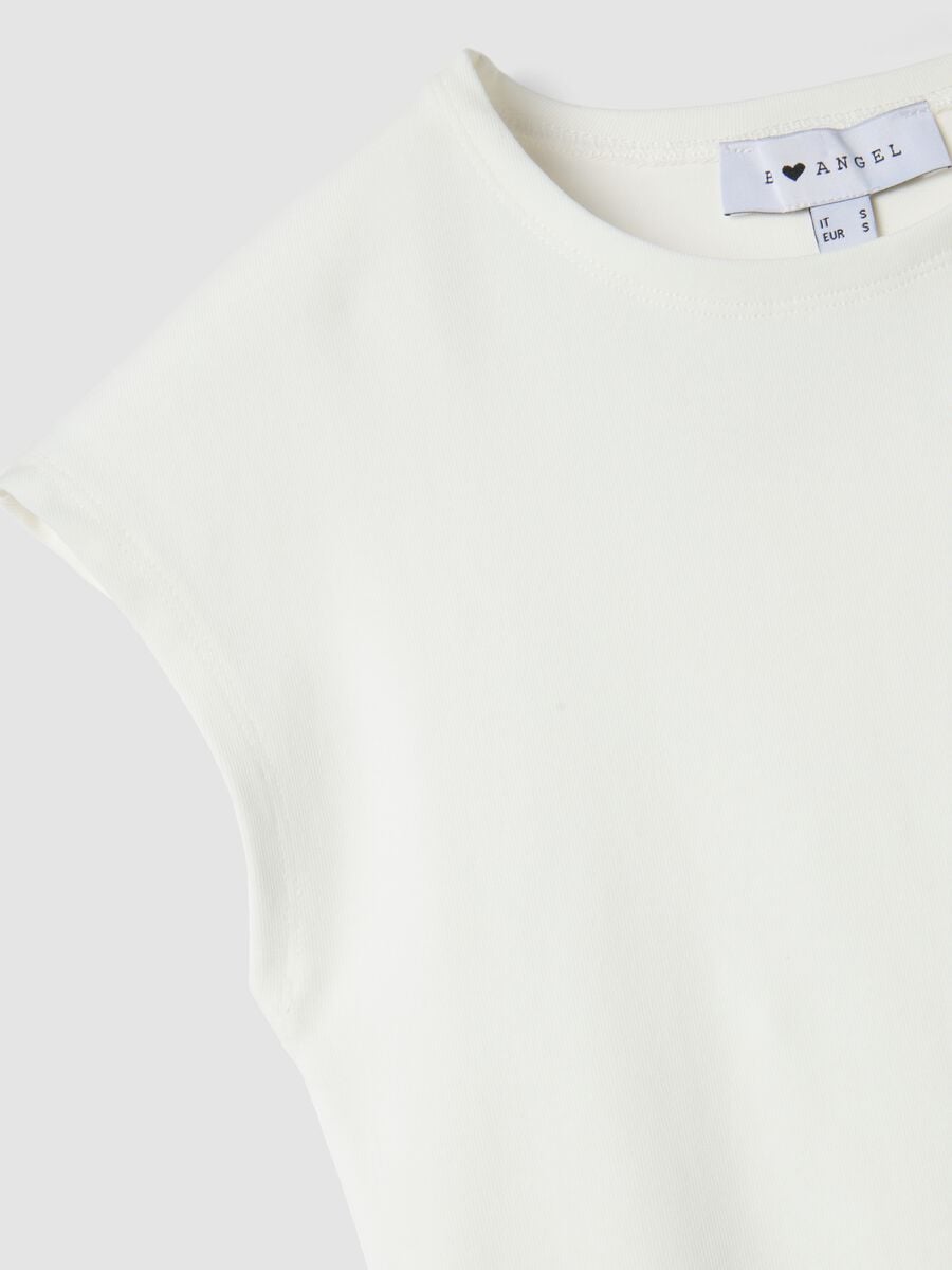 White fitted cotton stretch vest_5