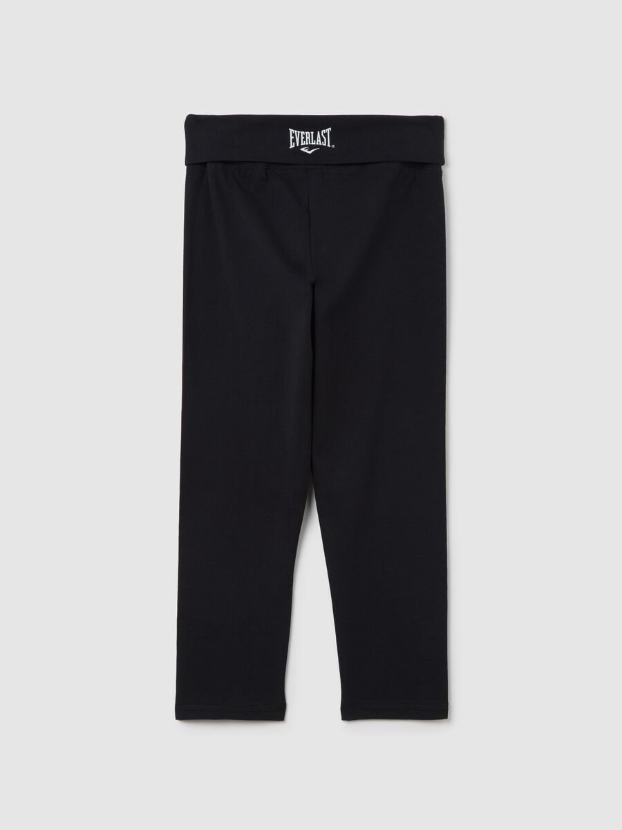 Girls’ black skinny-fit leggings in stretch cotton_0