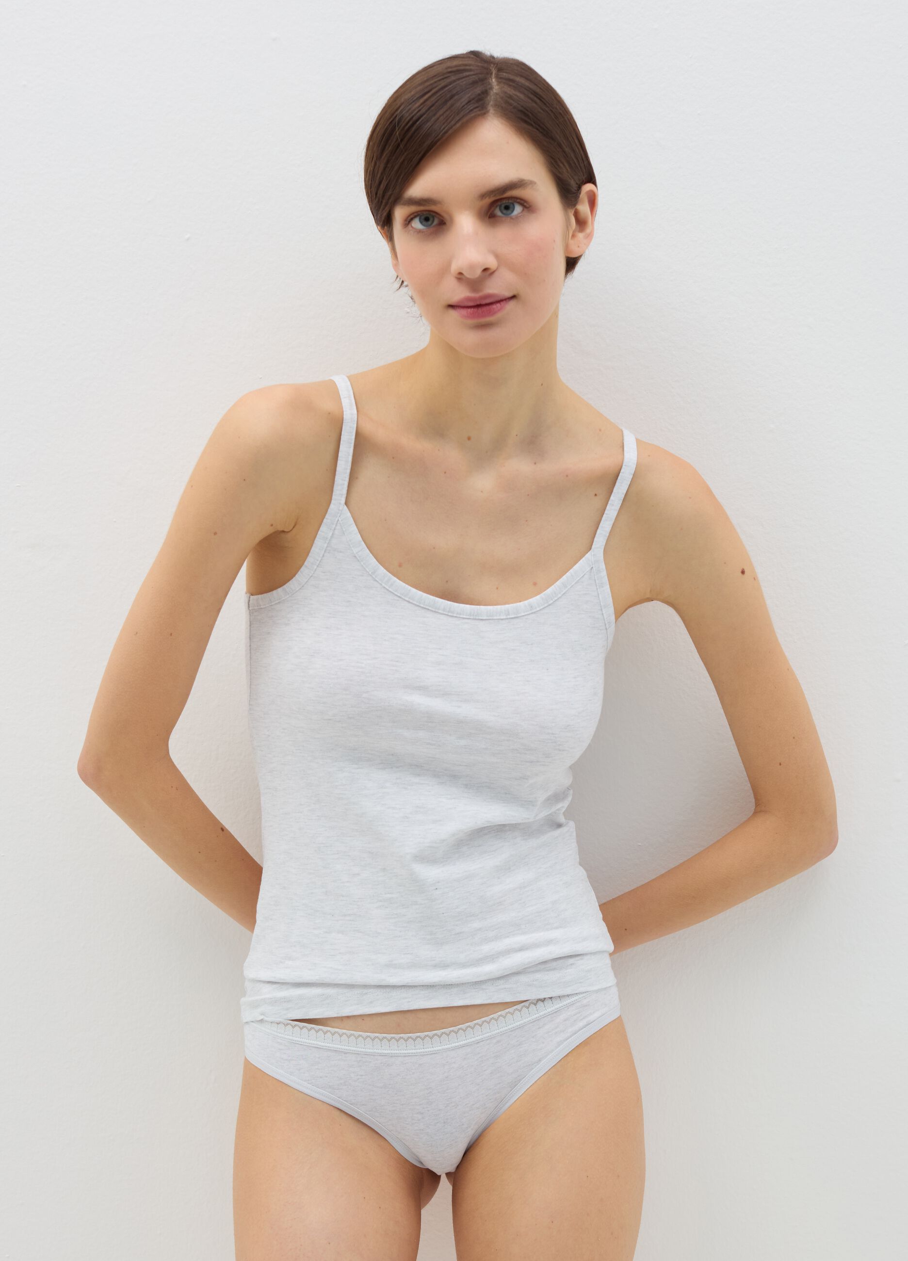 Two-pack stretch cotton vests