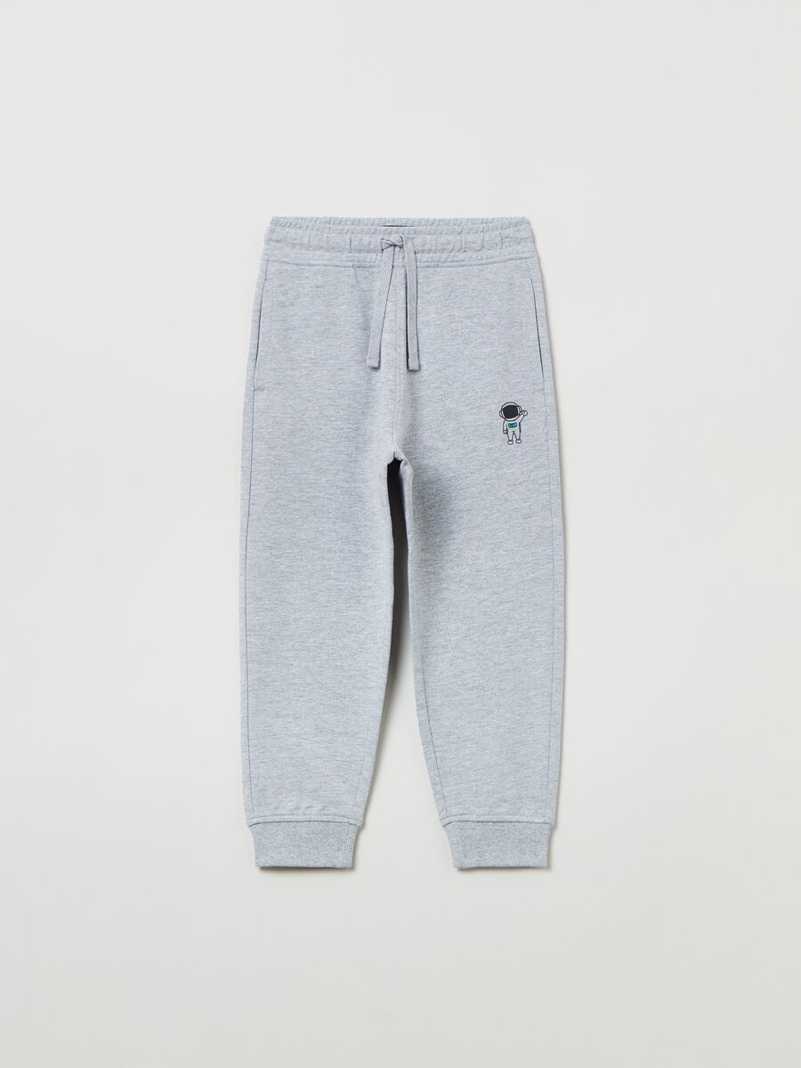 Joggers in felpa con coulisse e stampa_0