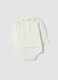 White pure organic cotton bodysuit with collar_1