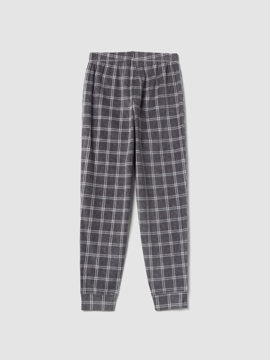 Grey m&eacute;lange checked regular-fit pyjama bottoms_2