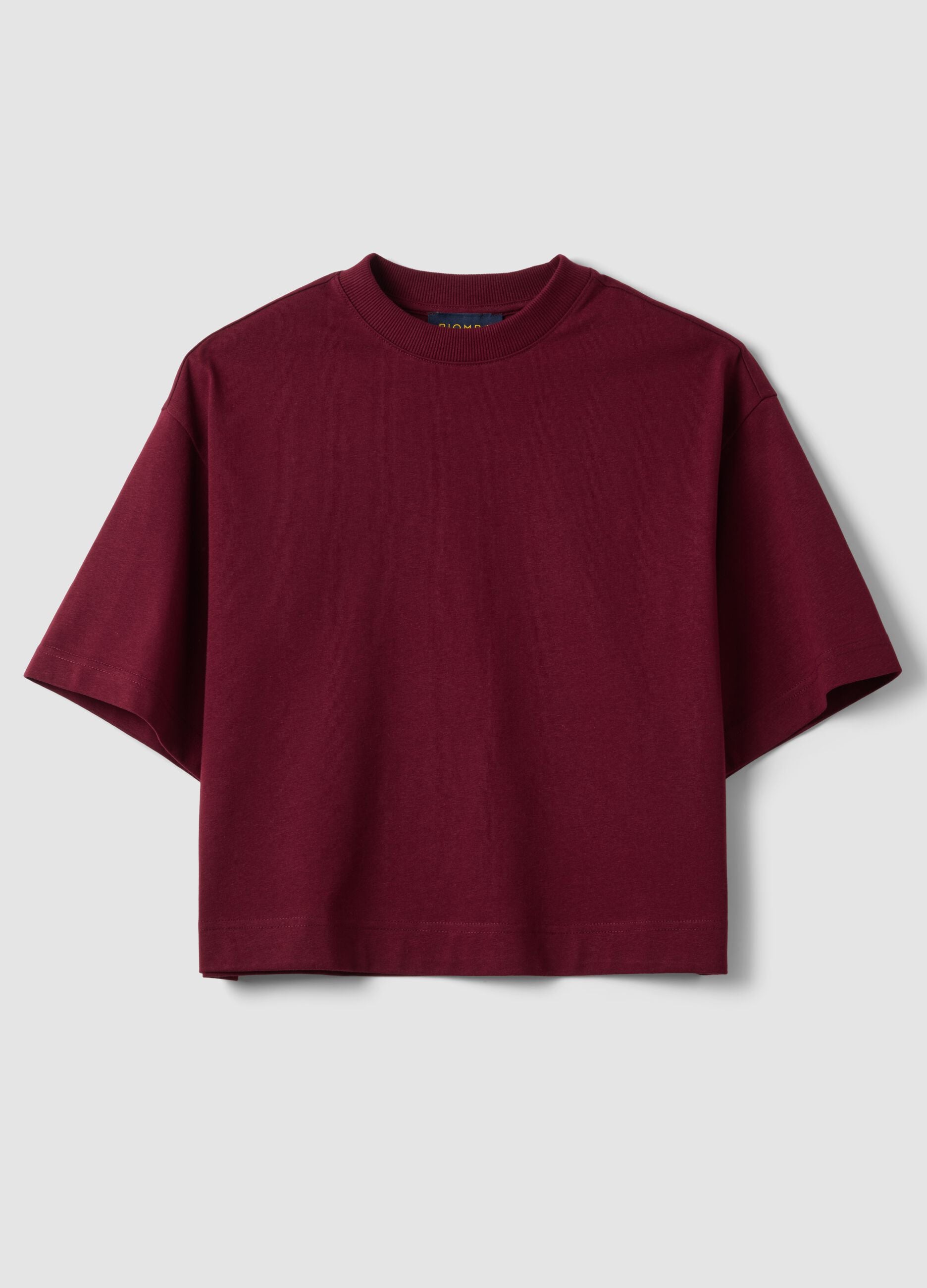 Red cotton-blend jersey crew-neck T-shirt, regular fit