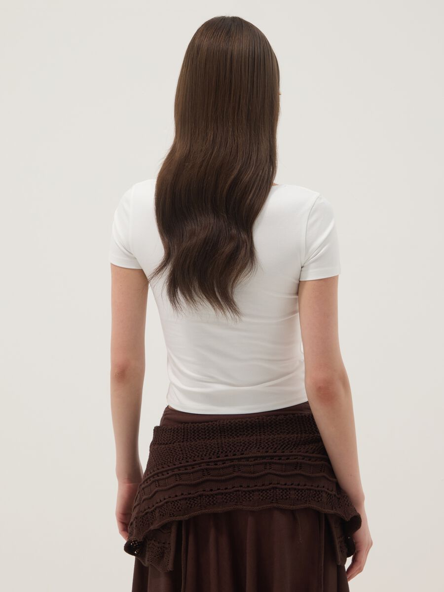 White stretch cotton T-shirt with square neckline_2