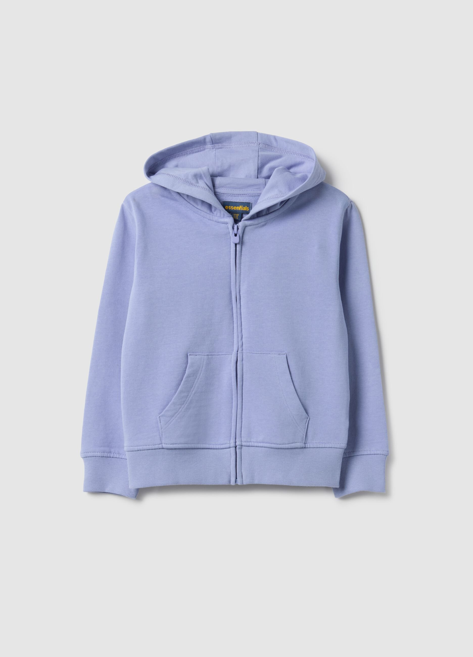 Blue hooded sweatshirt for girls in pure cotton with regular fit