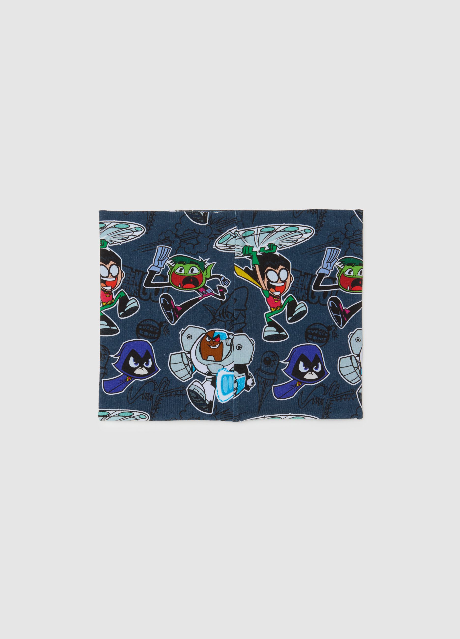 Scaldacollo da ragazzo in cotone multicolor con stampa Teen Titans Go!