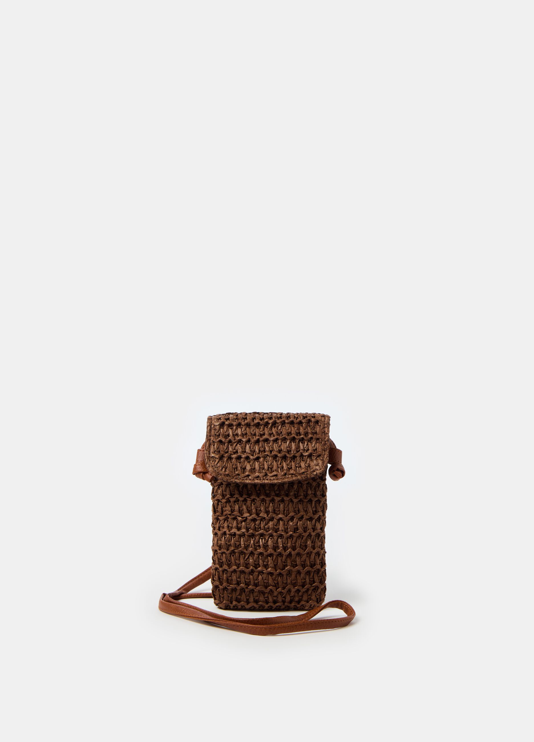 Raffia mobile phone holder