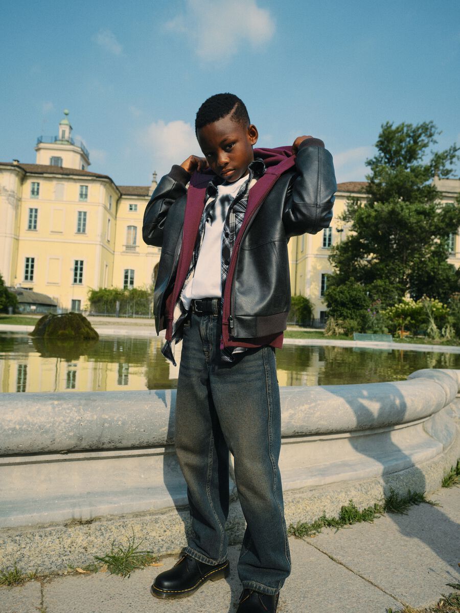 Giacca imbottita nera da ragazzo regular fit_0