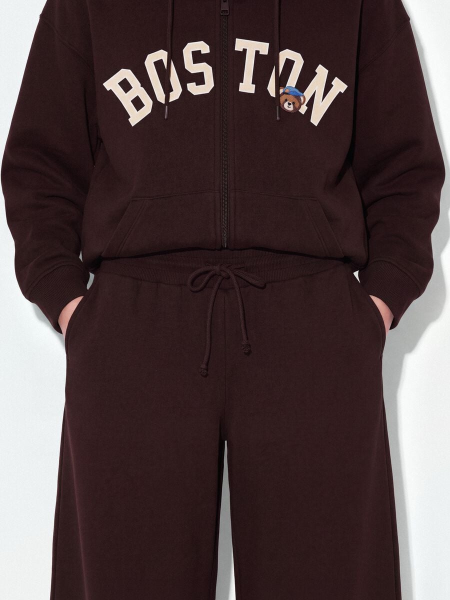 Pantaloni jogger viola in misto cotone baggy fit_3