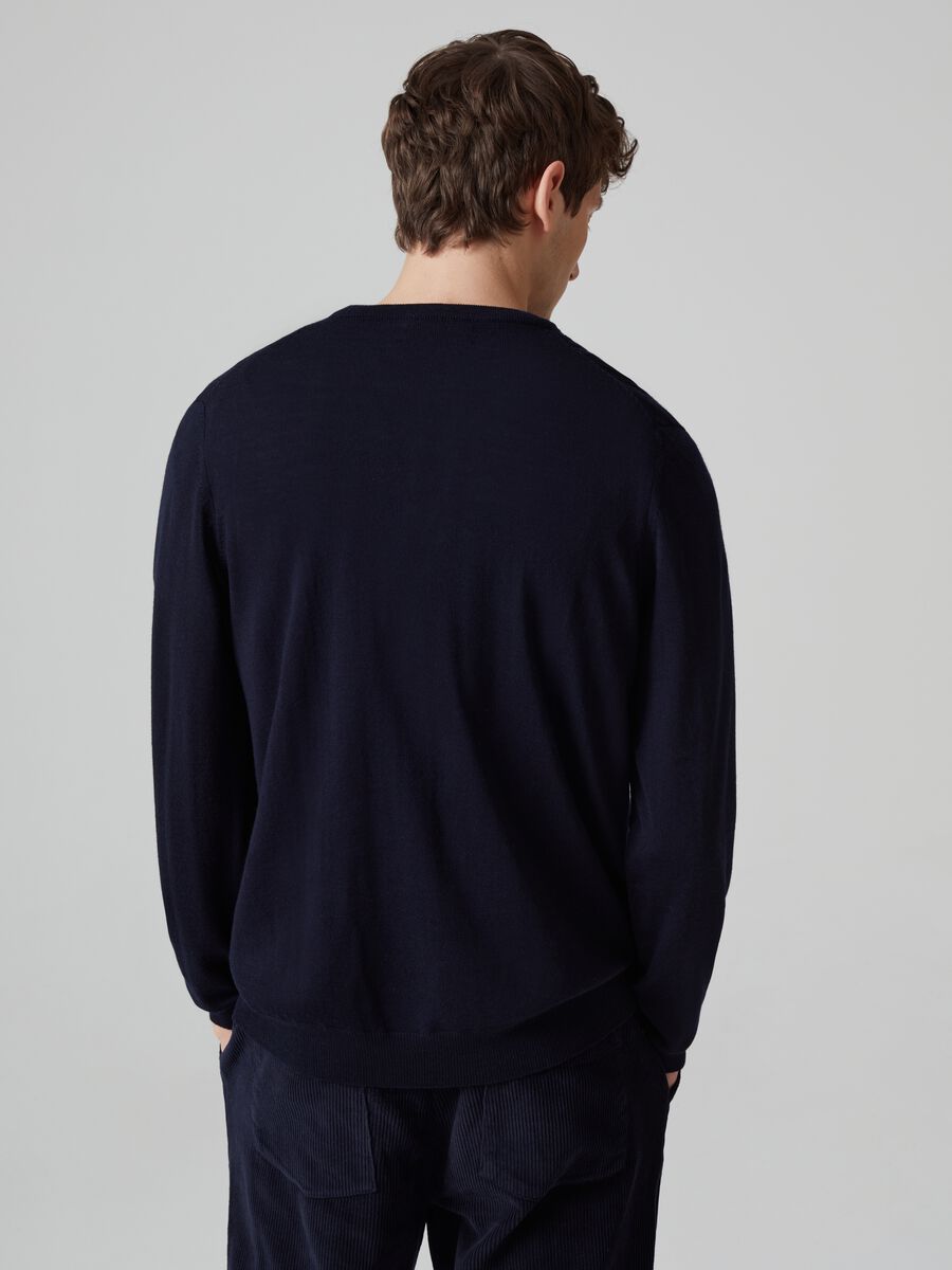 Pullover in lana merino scollo a V_2