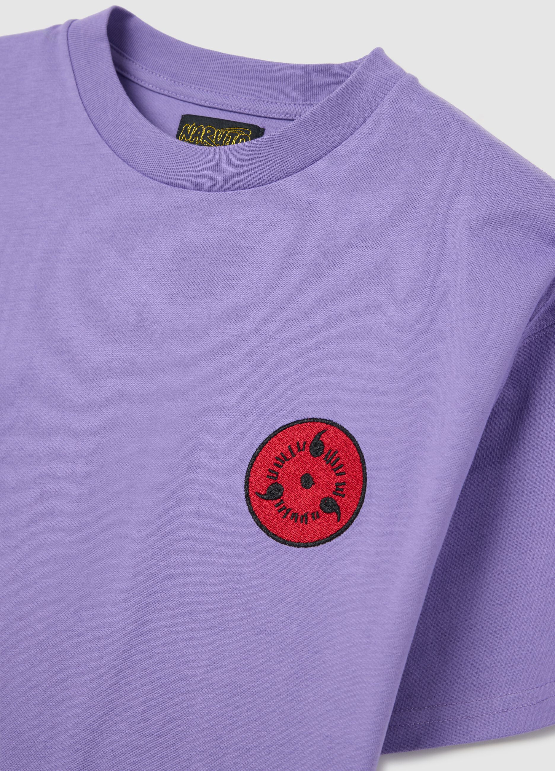 T-shirt da uomo in puro cotone viola regular fit