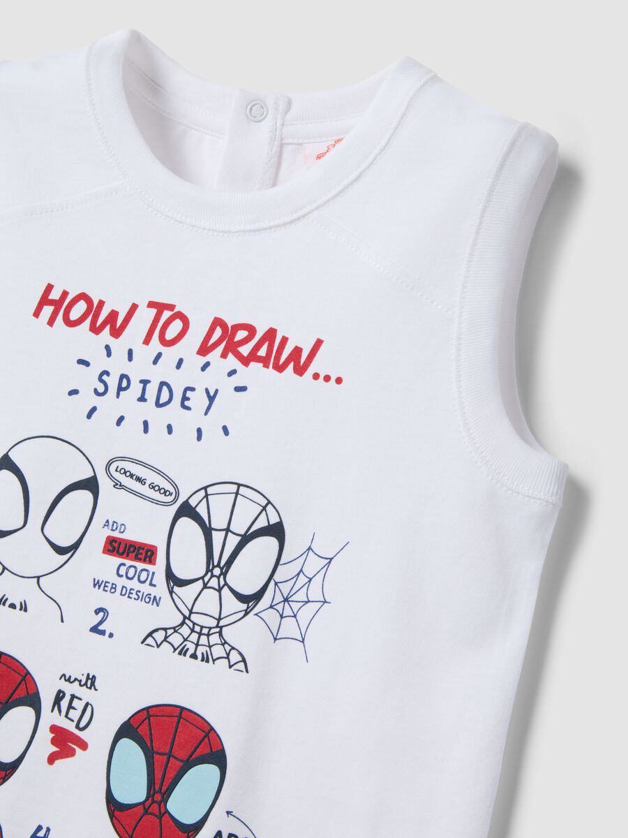 White pure cotton boys&rsquo; vest with Spider-Man prints_2
