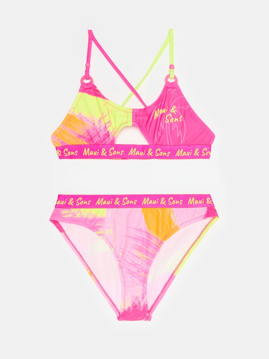 Bikini with multicoloured print and embroidery_0
