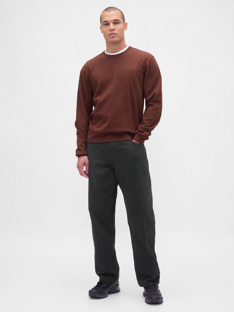 Brown Stretch Long Sleeve Top_2