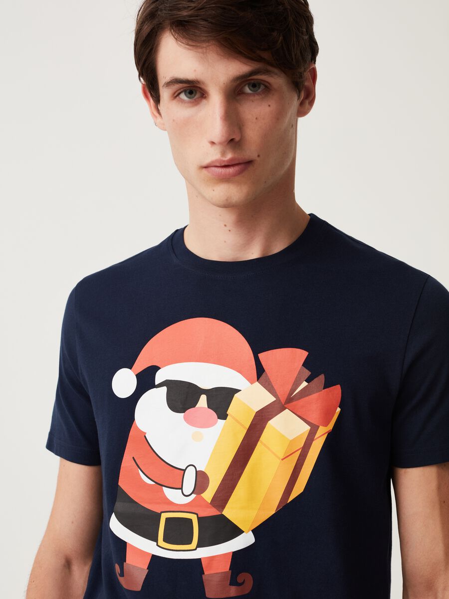 T-shirt con stampa Babbo Natale_1