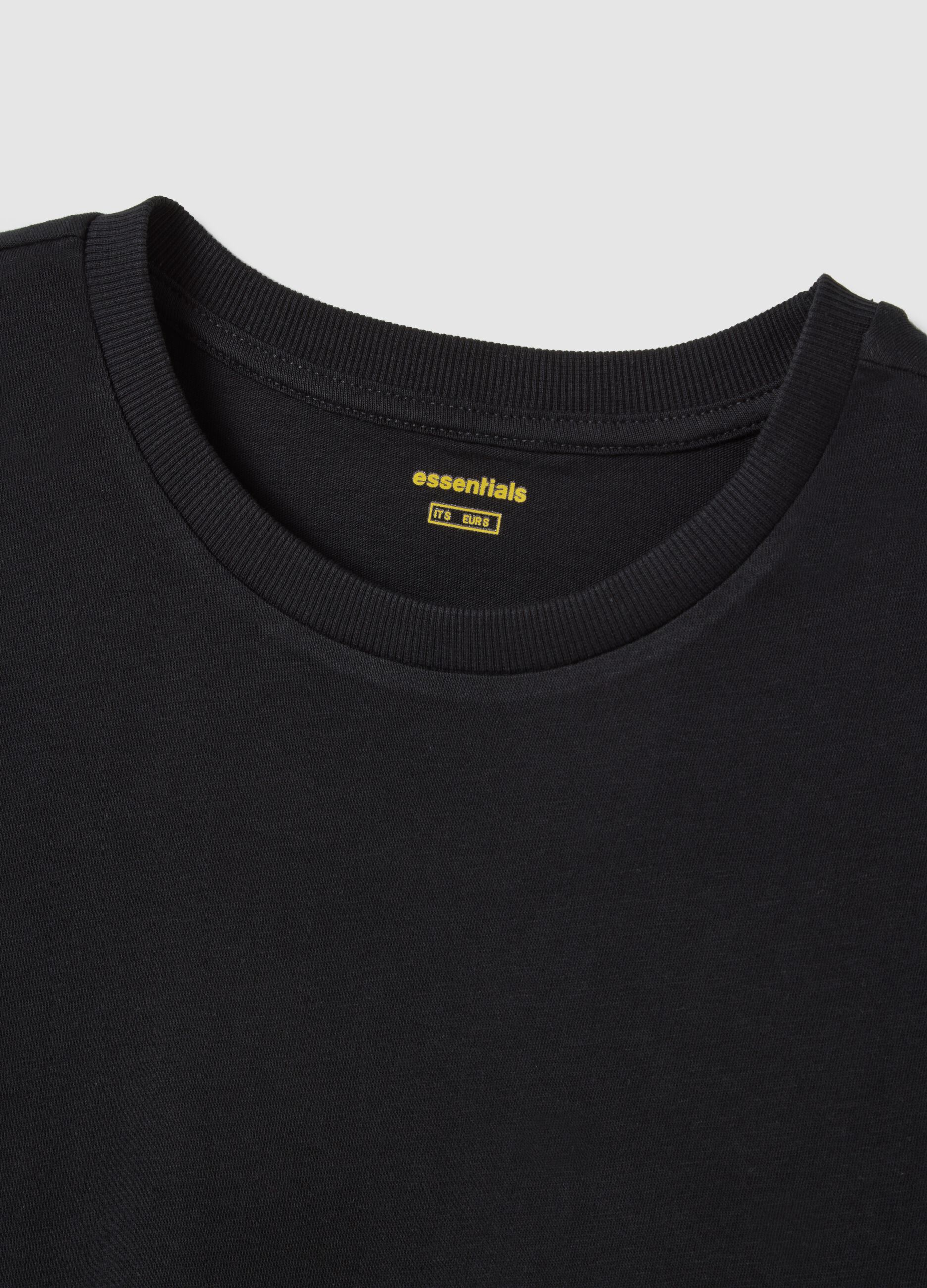 Black pure cotton t-shirt regular fit