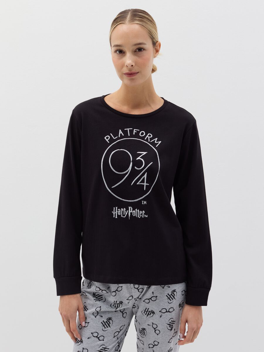 Full-length pyjamas with Harry Potter embroidery and print_1