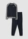 Blue pure organic cotton crew-neck pyjamas_0