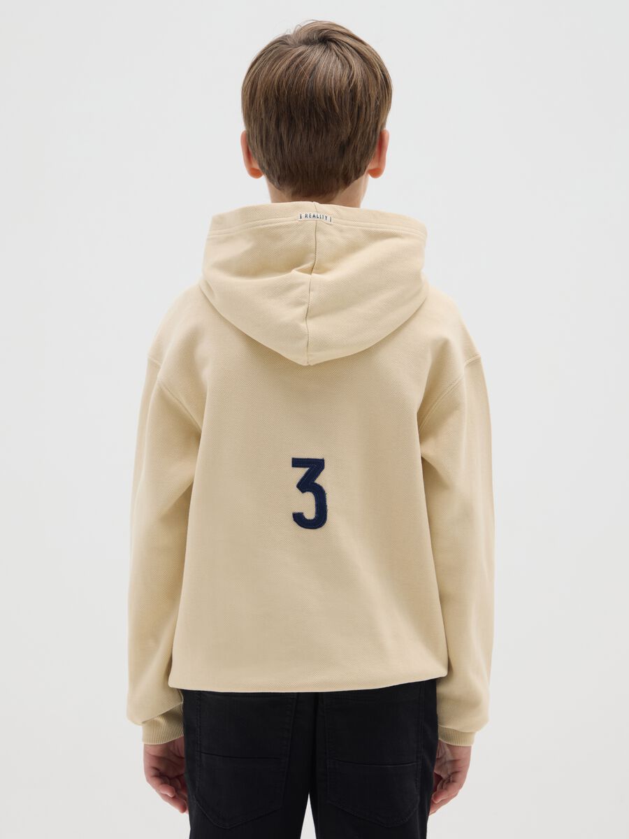 Felpa da ragazzo in cotone beige regular fit_1