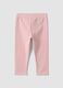 Leggings rosa in cotone organico elasticizzato con strass per bimba_1